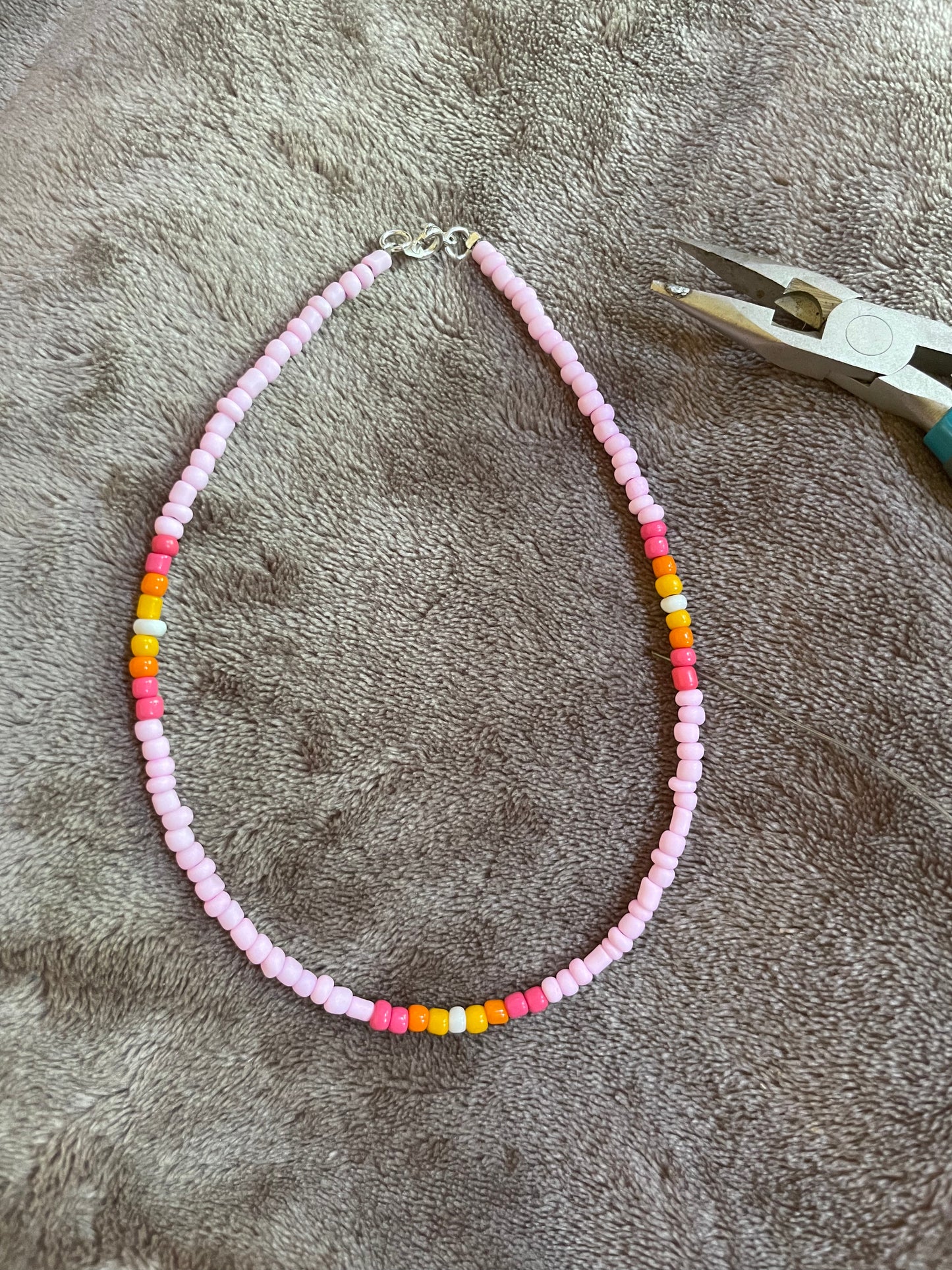 Summer sunset beaded necklace