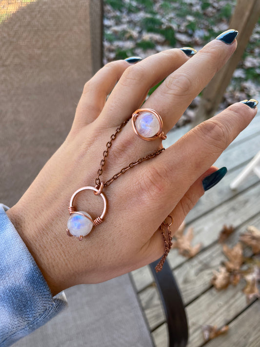 Moonstone wire wrapped necklace