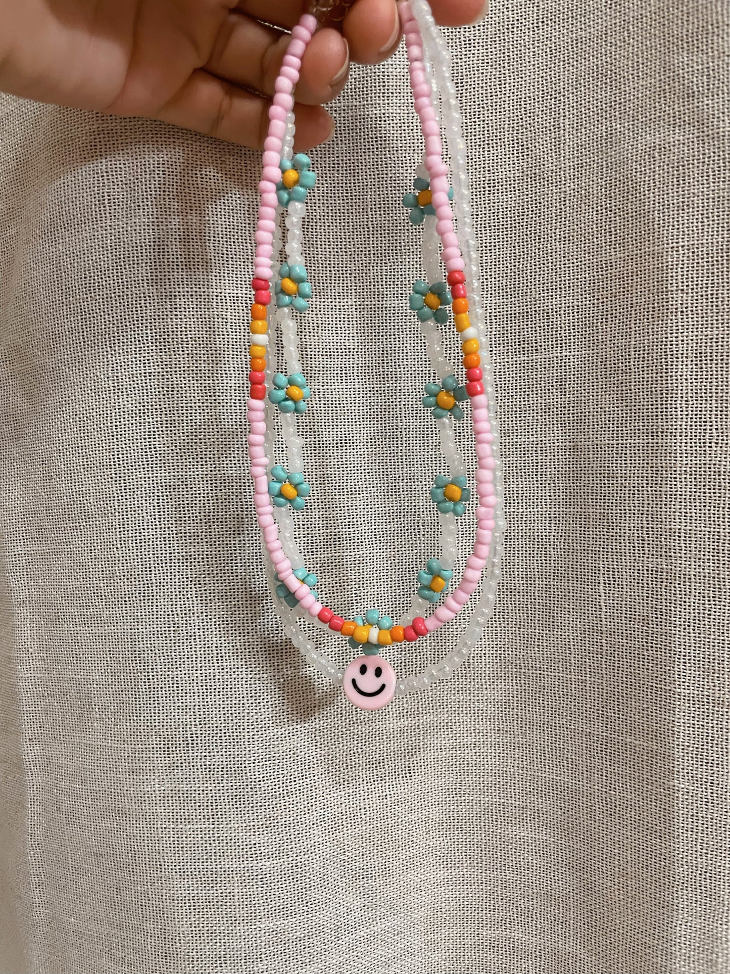 Summer sunset beaded necklace