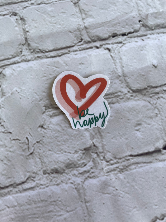 Be happy heart sticker